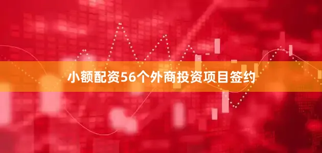 小额配资56个外商投资项目签约