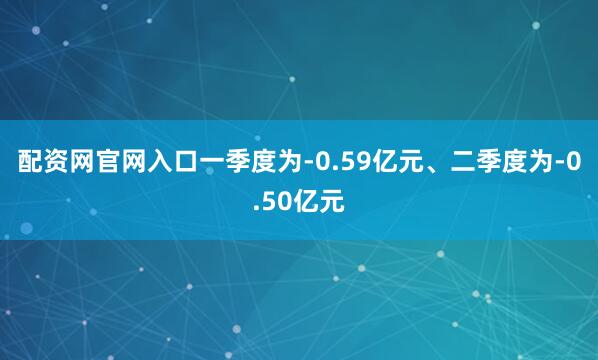 配资网官网入口一季度为-0.59亿元、二季度为-0.50亿元